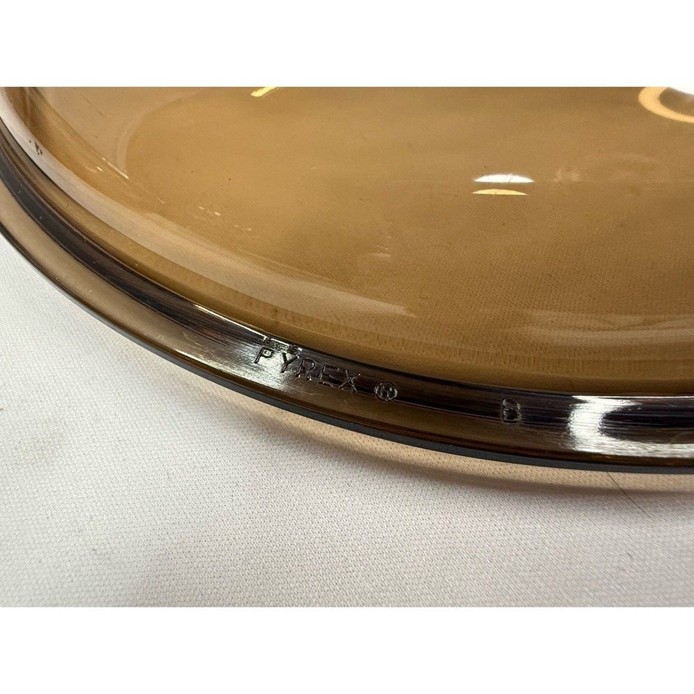 Vtg Corning Vision Ware 10" Amber Waffle Bottom Frying Pan Skillet w/Lid France - Picture 8 of 9